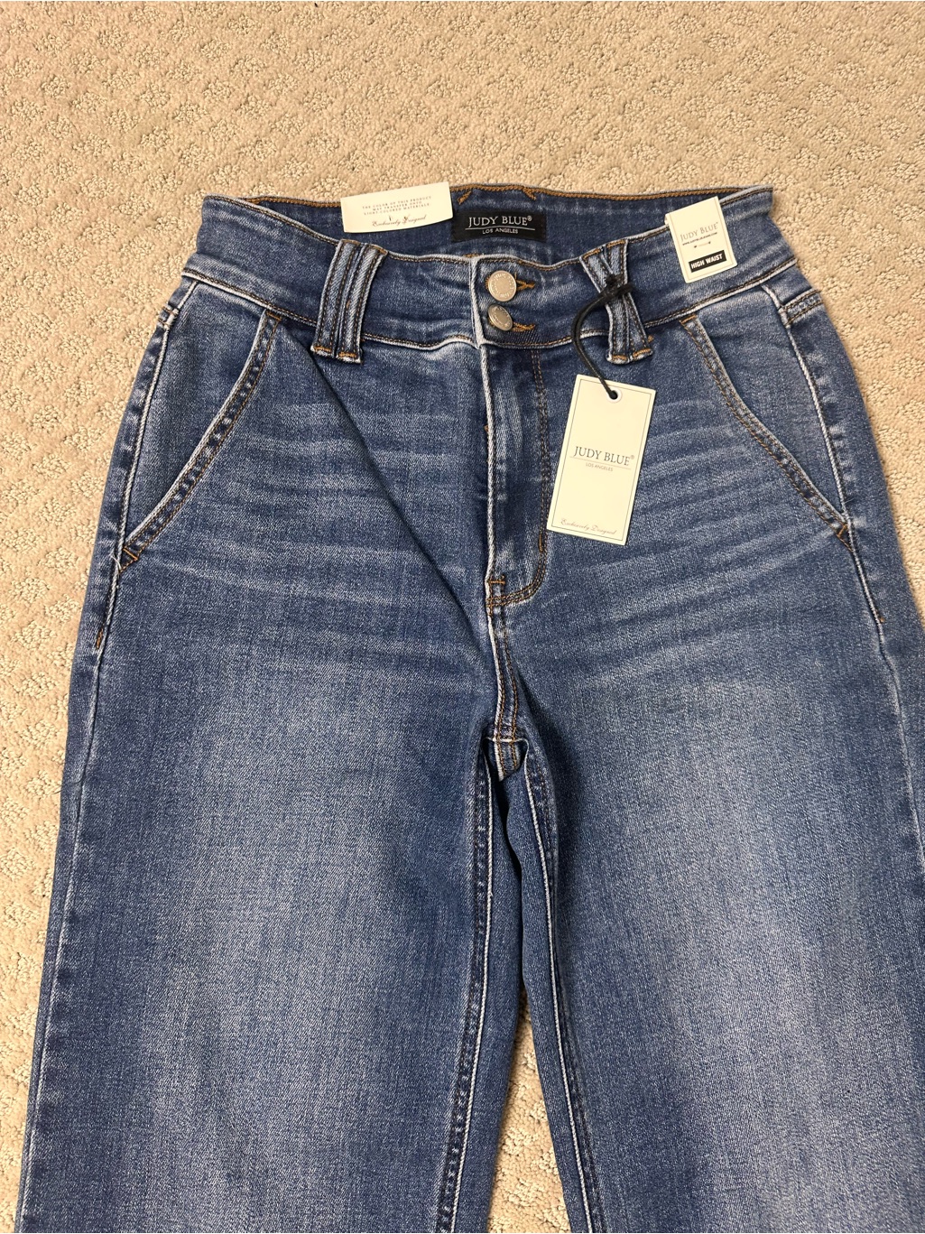 Nwt Sz 5/27 Judy Blue Wide Leg Trouser Jeans Medium Wash Stretch — image 5 of 8